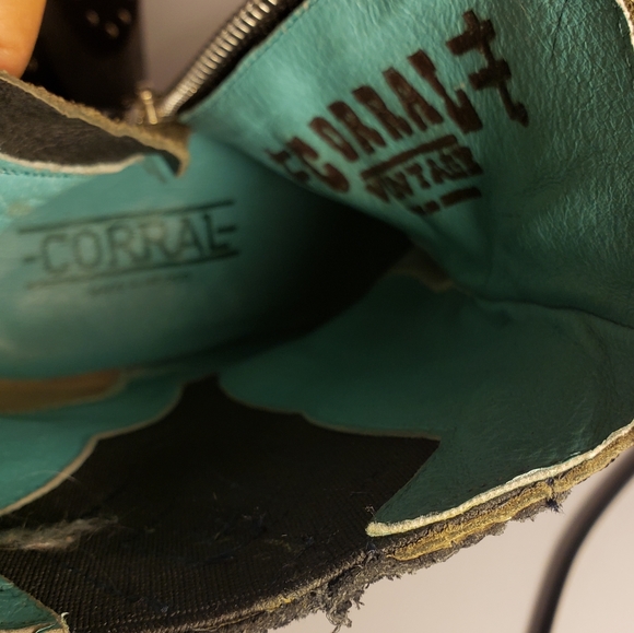 Corral Black Suede & Leather Studded Booties - Picture 7 of 10